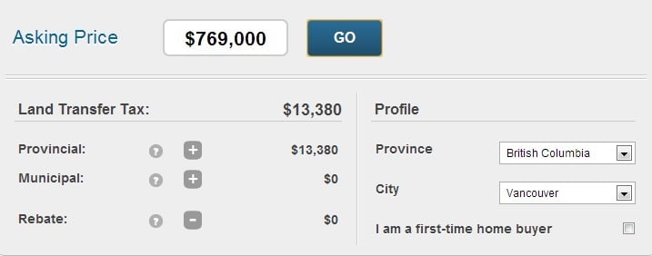 land transfer tax calculator