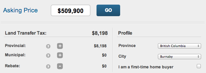 British Columbia land transfer tax example