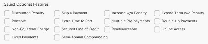 optional mortgage features